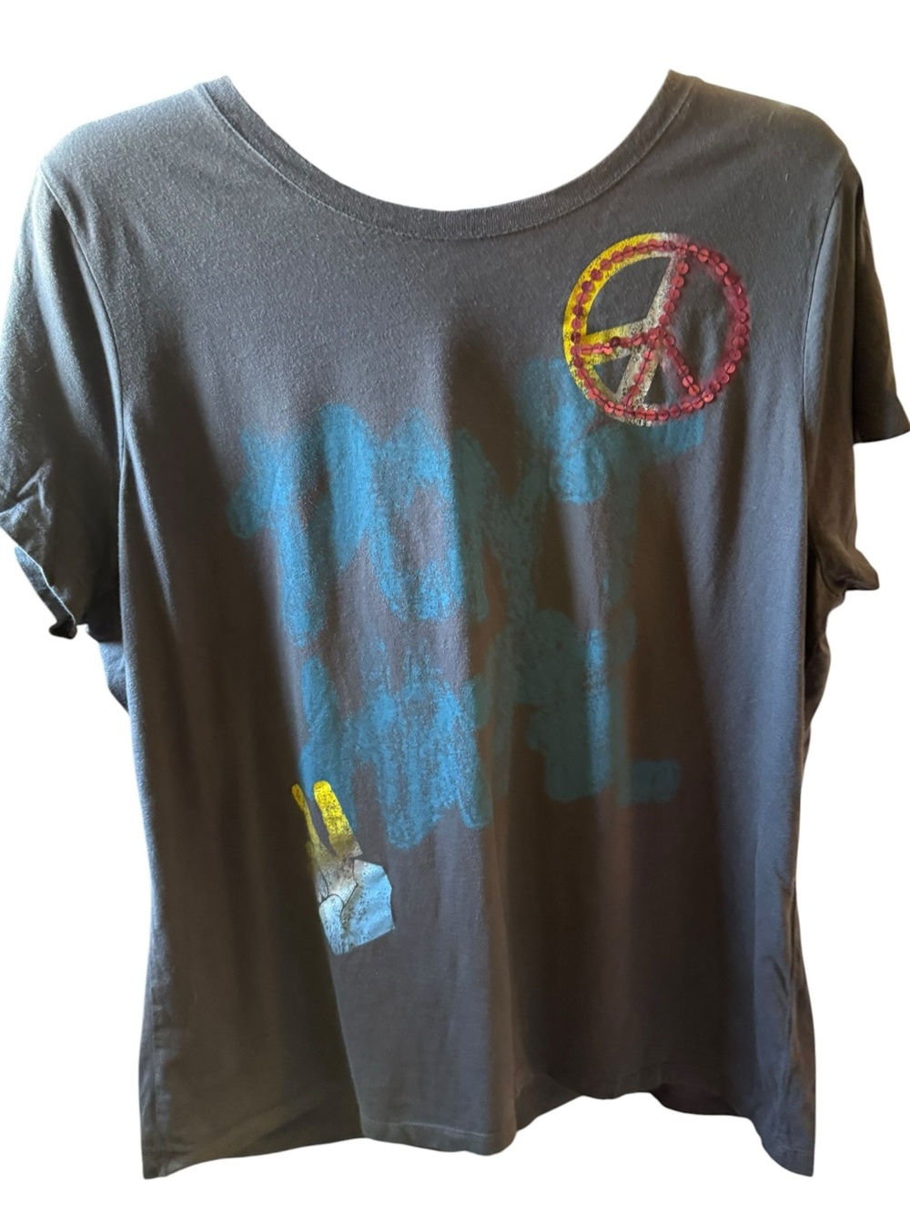 Vintage LL COOL J Woman’s 2X Don’t Hate Educate Peace sign 100% Cotton Tee shirt